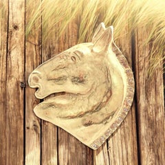 Vintage Hermes Paris Diamond Solid Yellow Gold Extra Large Horse Brooch