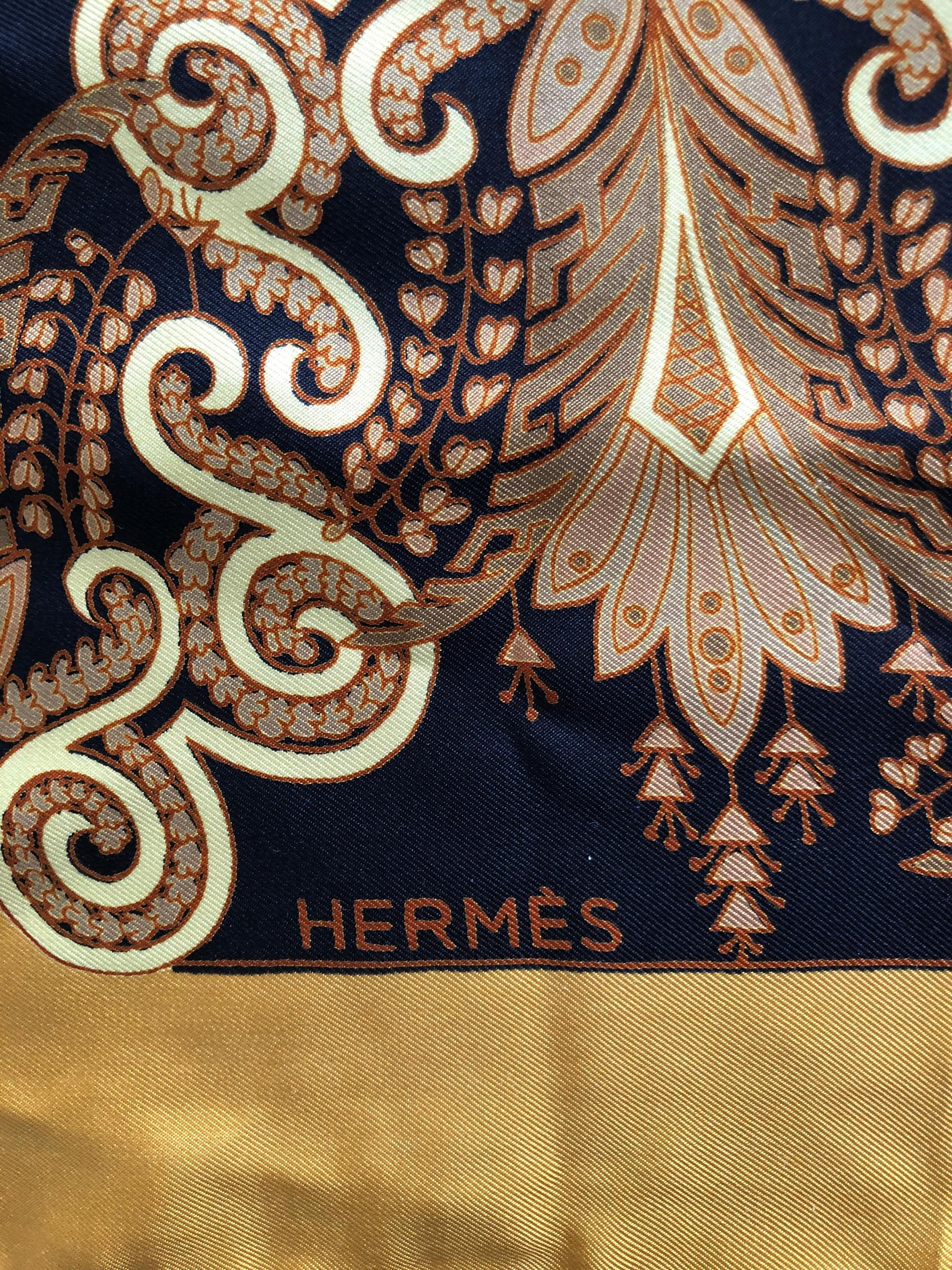 Women's Vintage Hermes Paris Fantaisie Silk Scarf