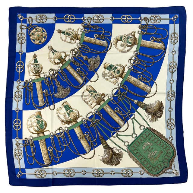 Hermes Colonial Romanticism Silk Print Scarf, 1980s at 1stDibs