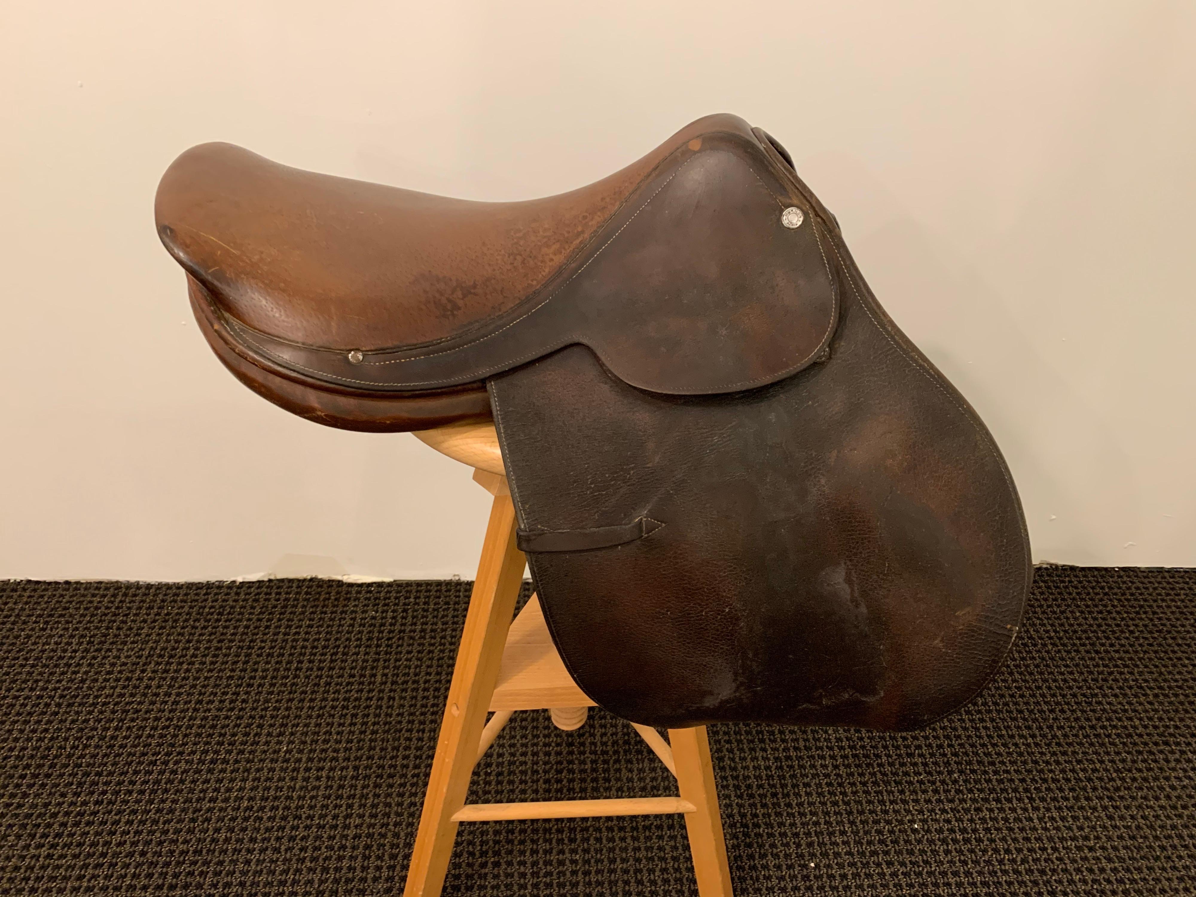 Vintage Hermes Paris Leather Jumping Saddle 1