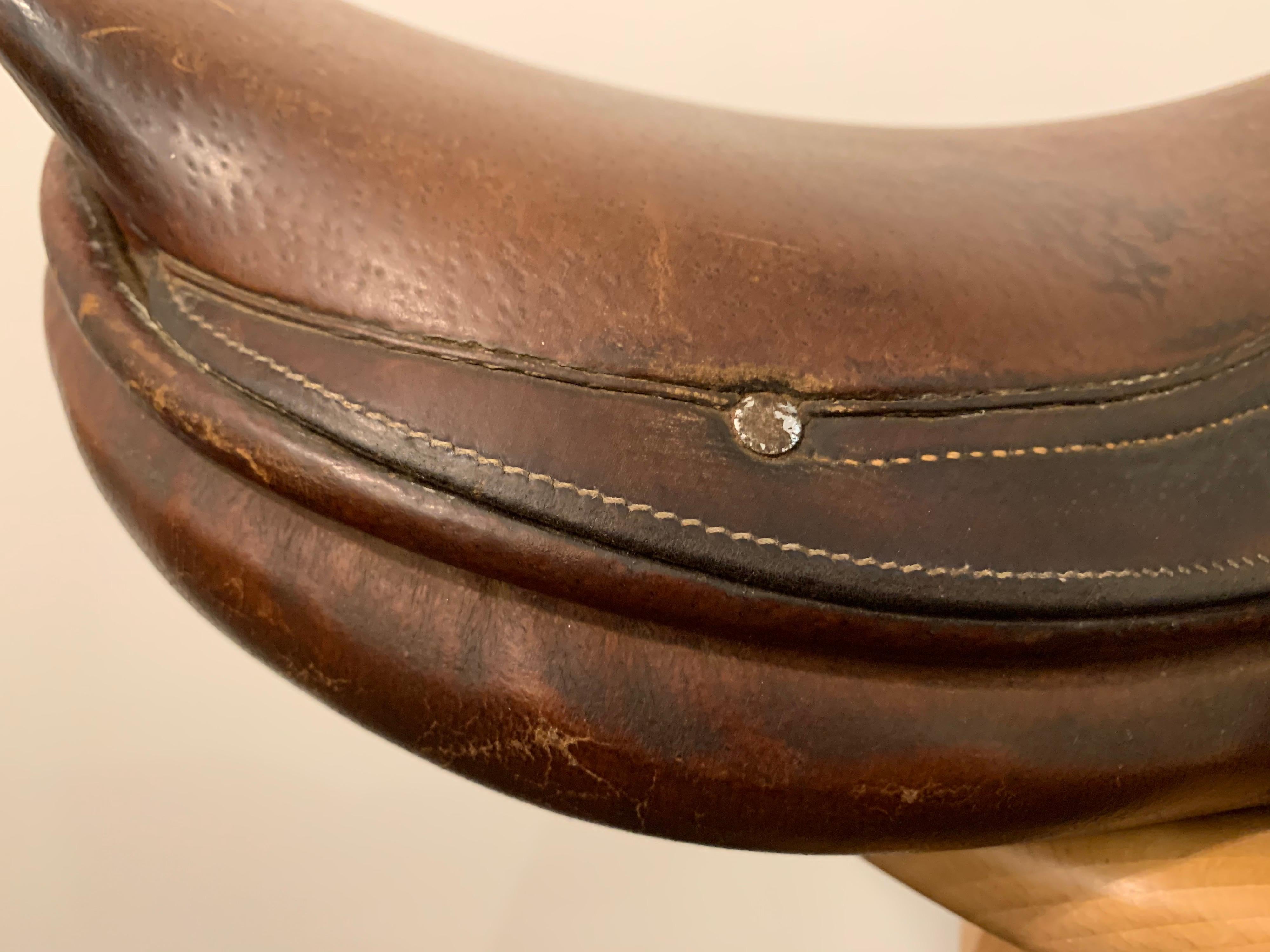 Organic Modern Vintage Hermes Paris Leather Jumping Saddle