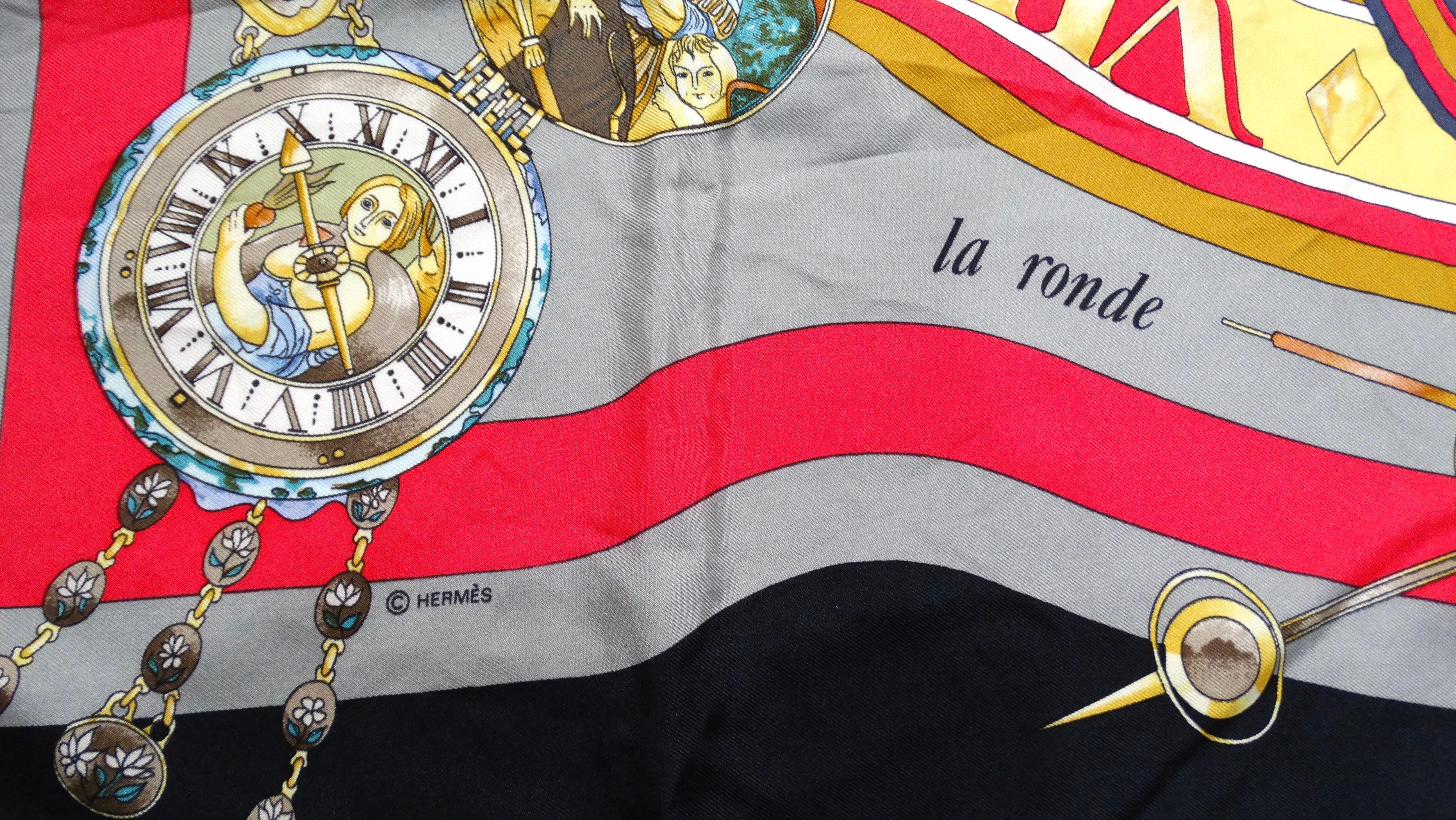 Vintage Hermes Parmi Les Fleurs Compass Print Scarf In Good Condition For Sale In Scottsdale, AZ