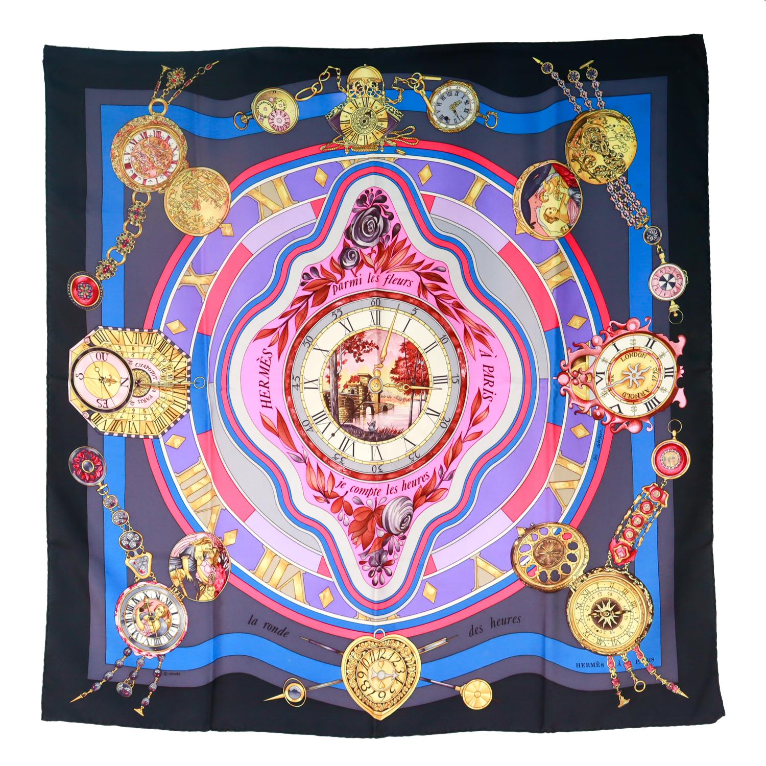 Vintage Hermès 'Parmi les Fleurs' Silk Scarf For Sale 4