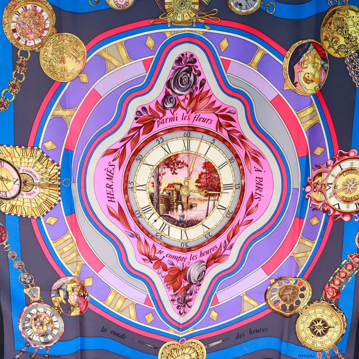 Vintage Hermès 'Parmi les Fleurs' Silk Scarf For Sale 5