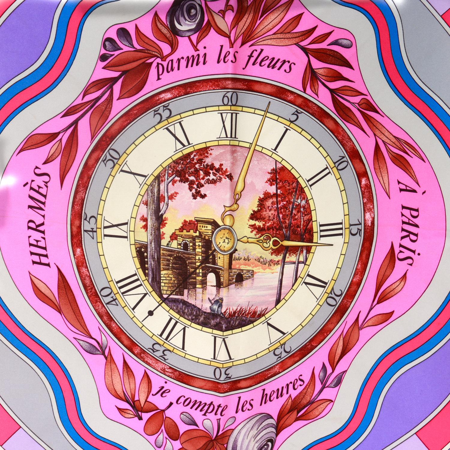 Vintage Hermès 'Parmi les Fleurs' Silk Scarf For Sale 6