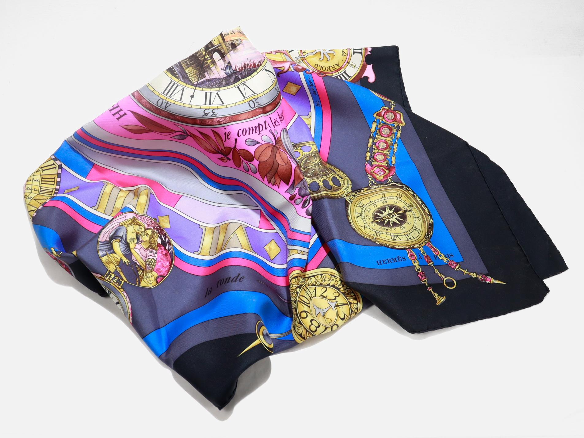 A fine vintage designer silk scarf.

By Hermès.

In the Parmi les Fleurs (Amongst the Flowers) pattern.

Simply a wonderful scarf!

(Purse for display only and not included.)

Date:
20th Century

Overall Condition:
It is in overall good,