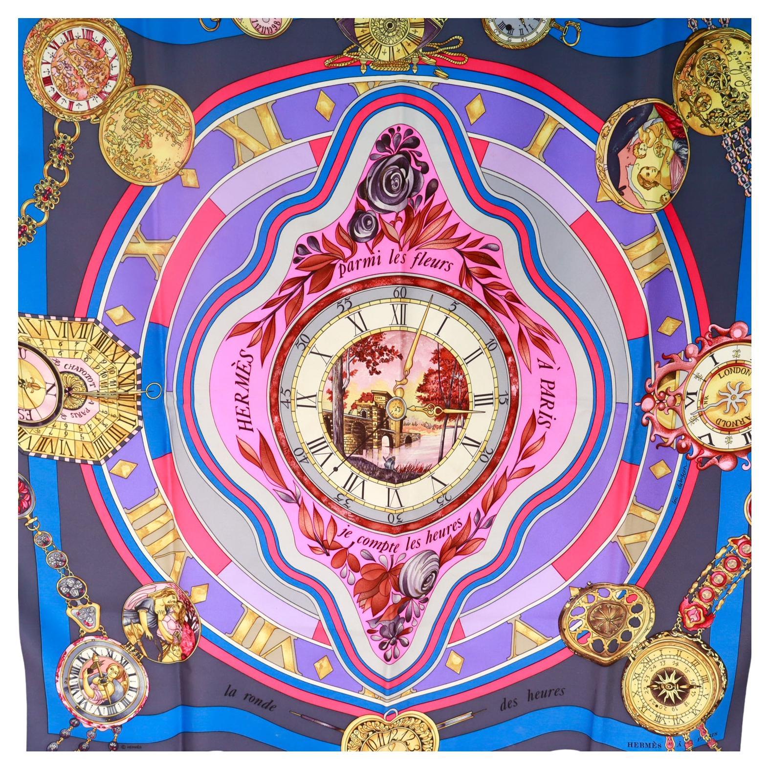 Vintage Hermès 'Parmi les Fleurs' Silk Scarf For Sale
