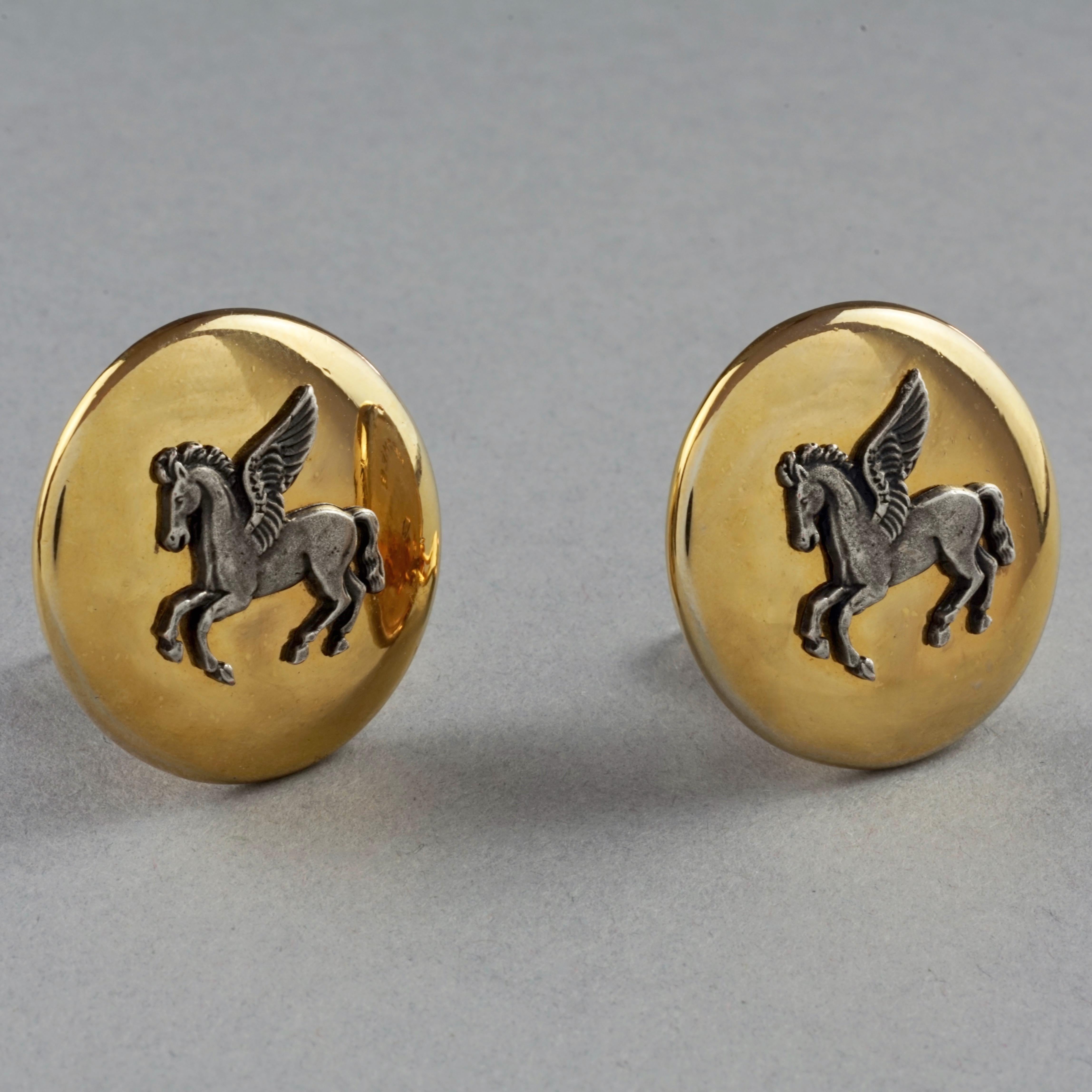 Vintage HERMES Pegasus Earrings For Sale 1