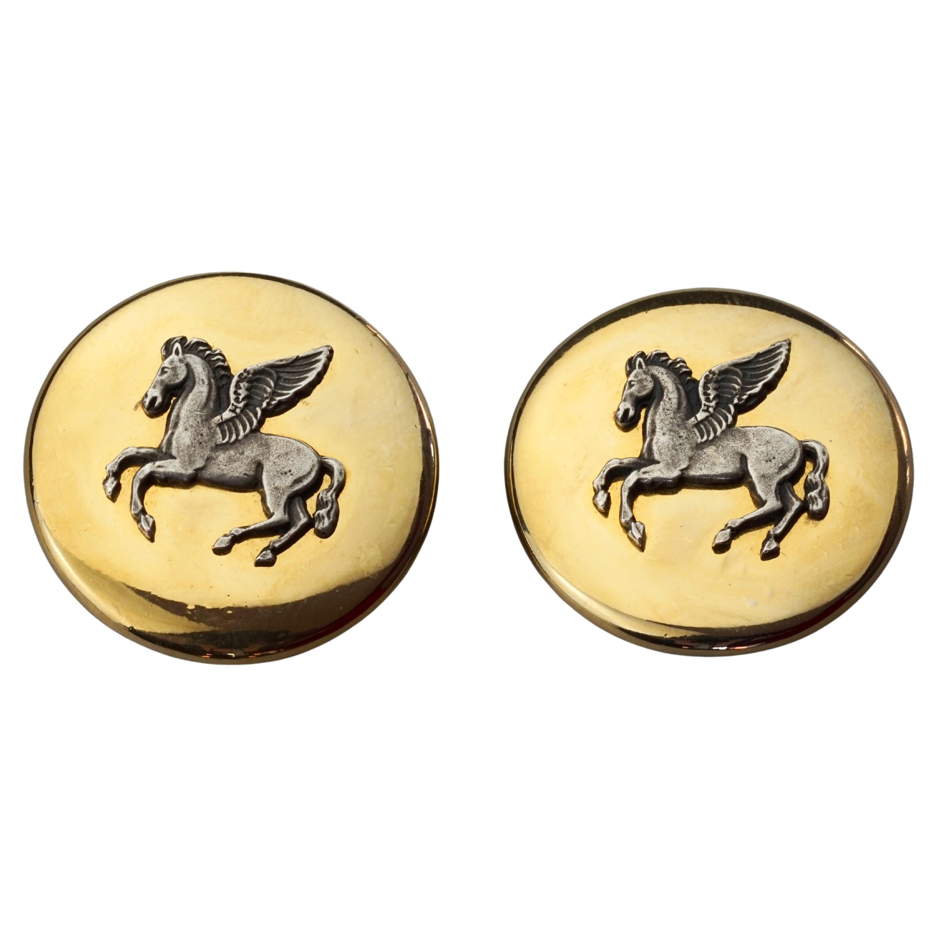 Vintage HERMES Pegasus Earrings For Sale