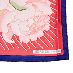 Vintage Hermes Pivoines Silk Scarf