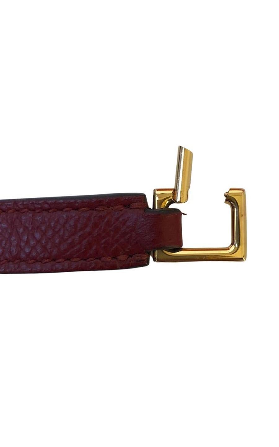 Vintage Hermès Rivale Double Tour Bracelet Epsom Leather For Sale 3