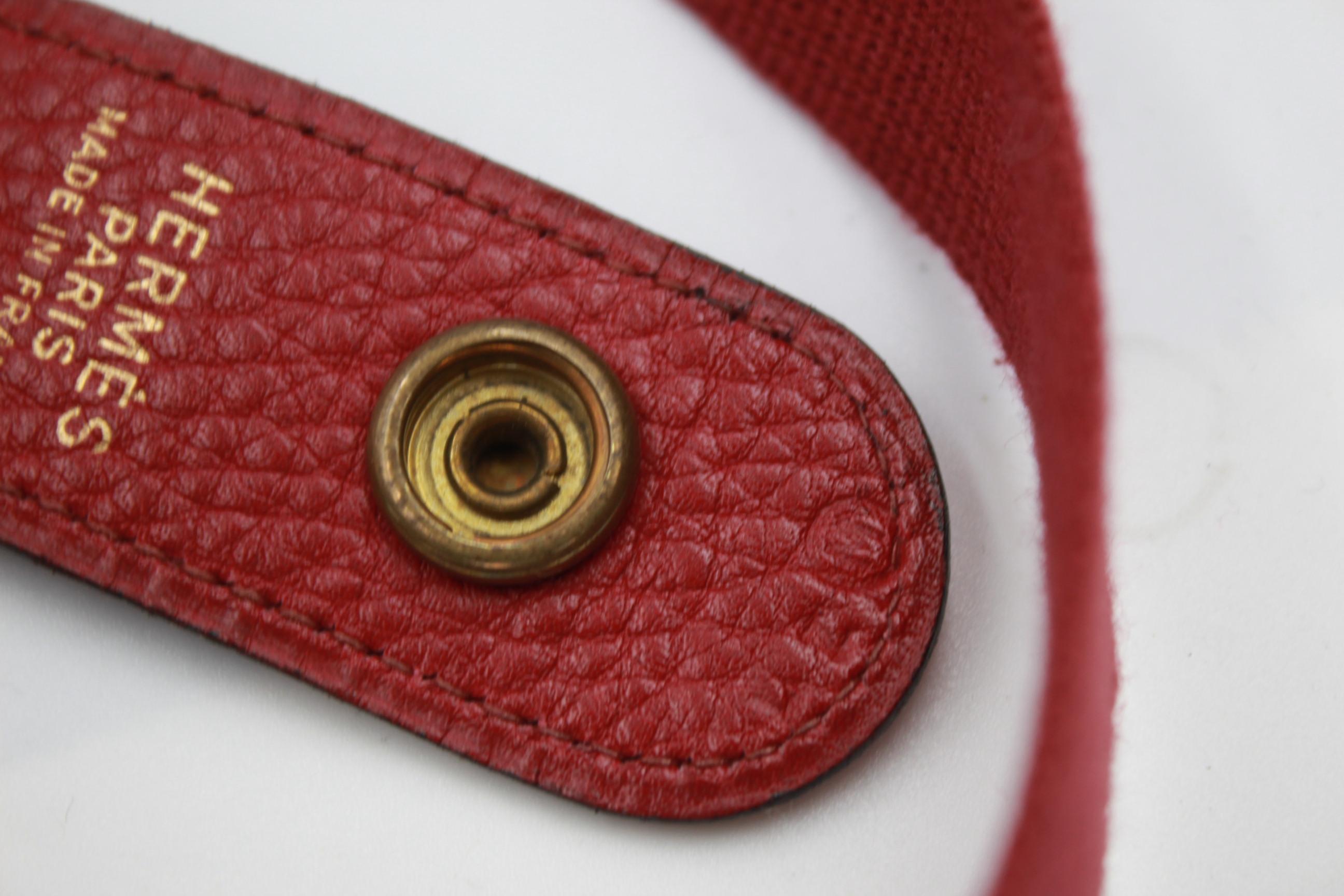 Women's or Men's Vintage Hermes Rodeo Handbag in Red Grained Leather