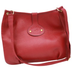 Vintage Hermes Rodeo Handbag in Red Grained Leather