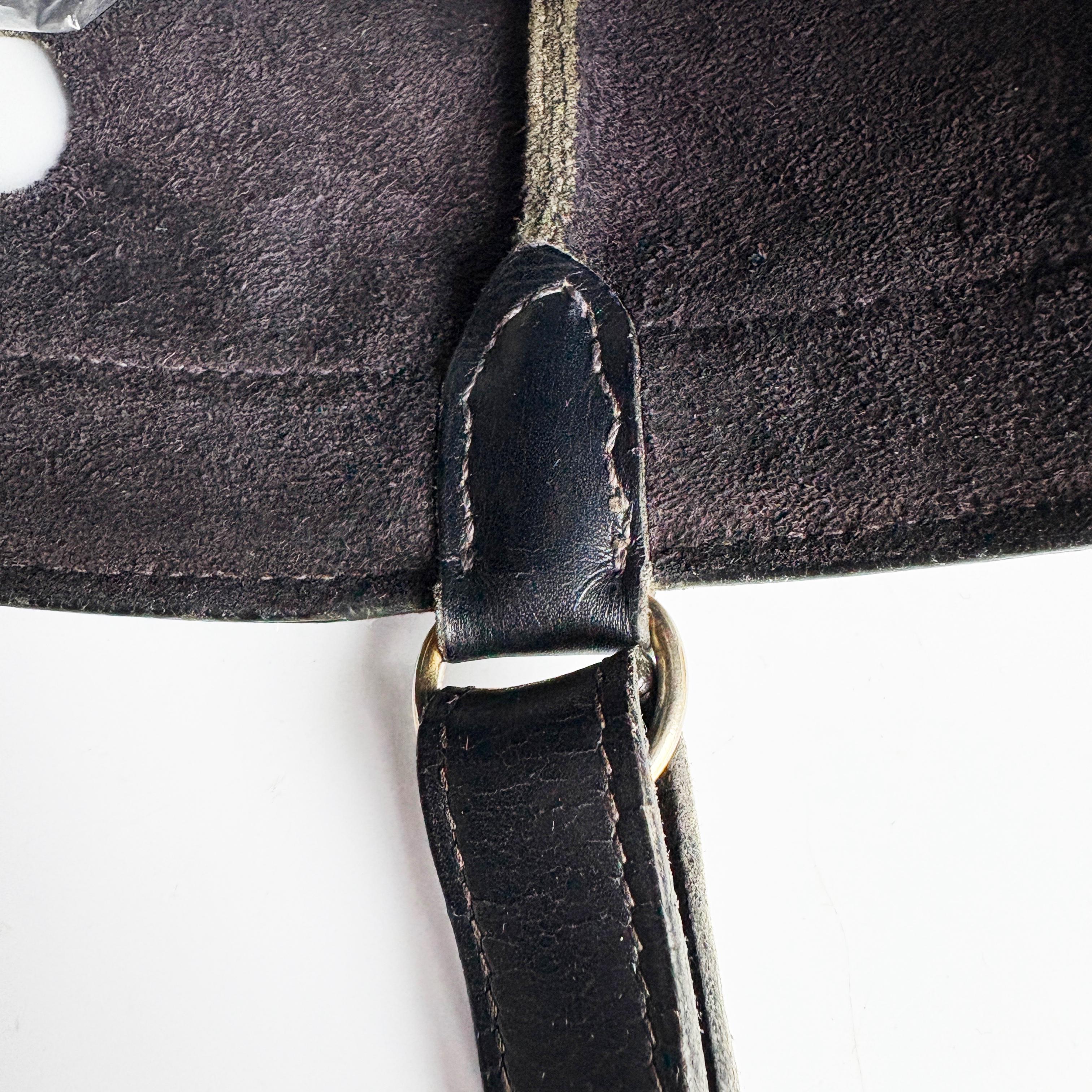 Hermes Sac de Mangeoire Bag Tote Box Noir Cuir de veau Feed Bucket Bag Vintage en vente 7