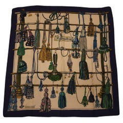 Pañuelo Vintage Hermes Passimenterie Azul