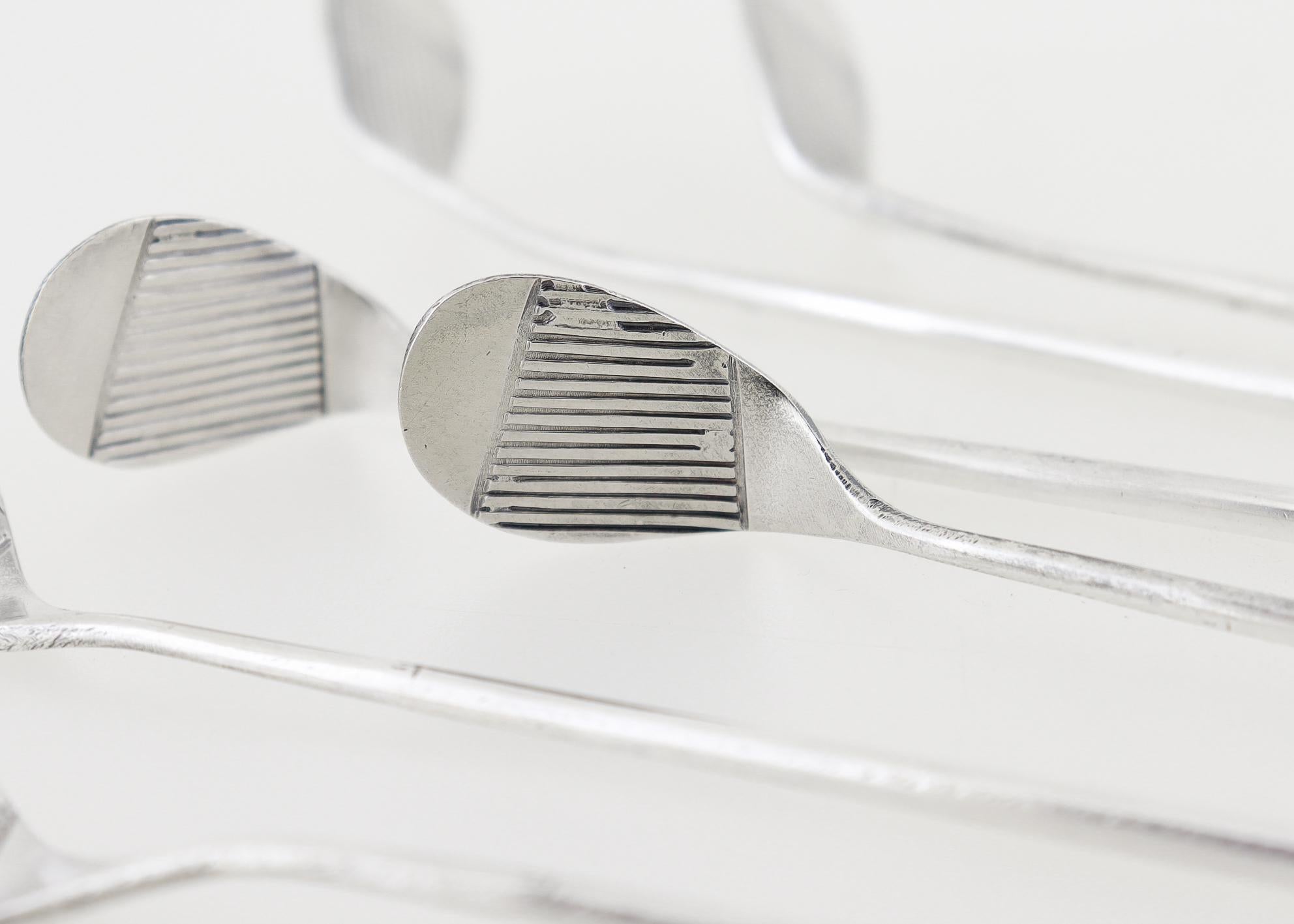 Vintage Hermès Set of 6 Silver Plated Mini Golf Clubs Cocktail Stirrers For Sale 8