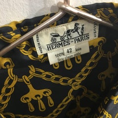 Vintage Hermes Silk Blouse Size 42 French
