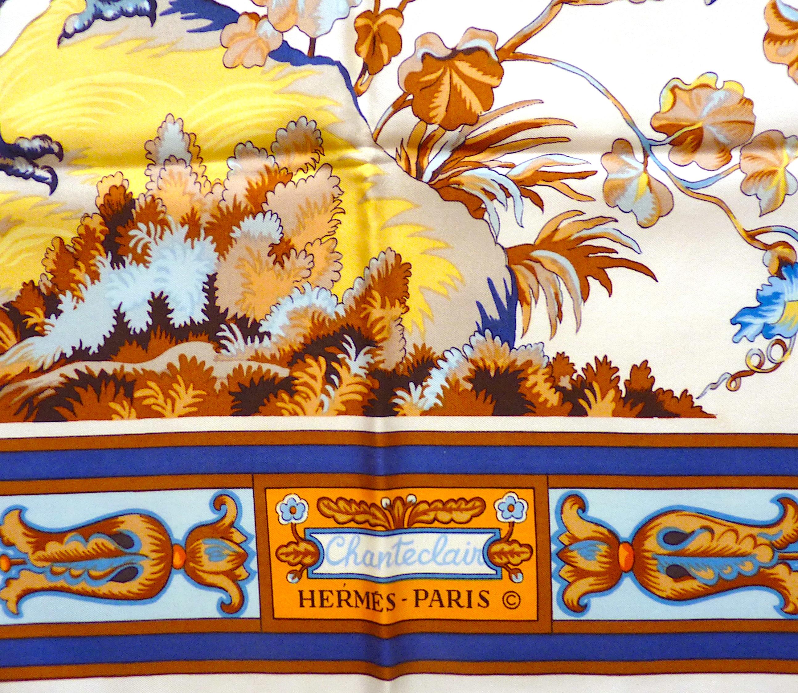 Magnifique Foulard HERMES en soie 90 x 90 cm, intitulé 