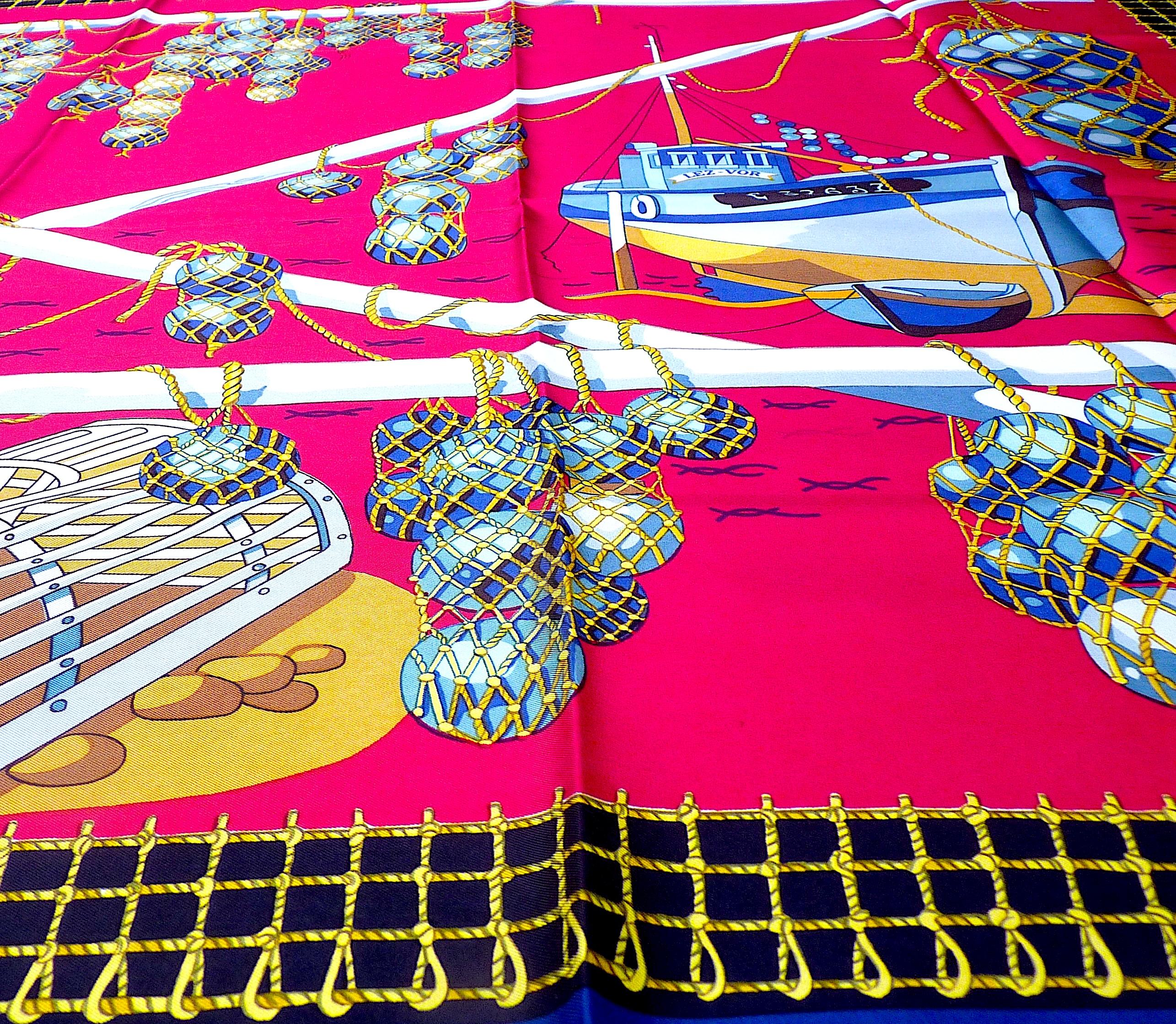 Women's or Men's Vintage Hermes Silk Scarf 35