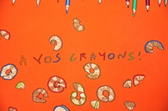 Vintage Hermes Silk Scarf backed in Linen Pillow Cushion Quirky Bright Orange