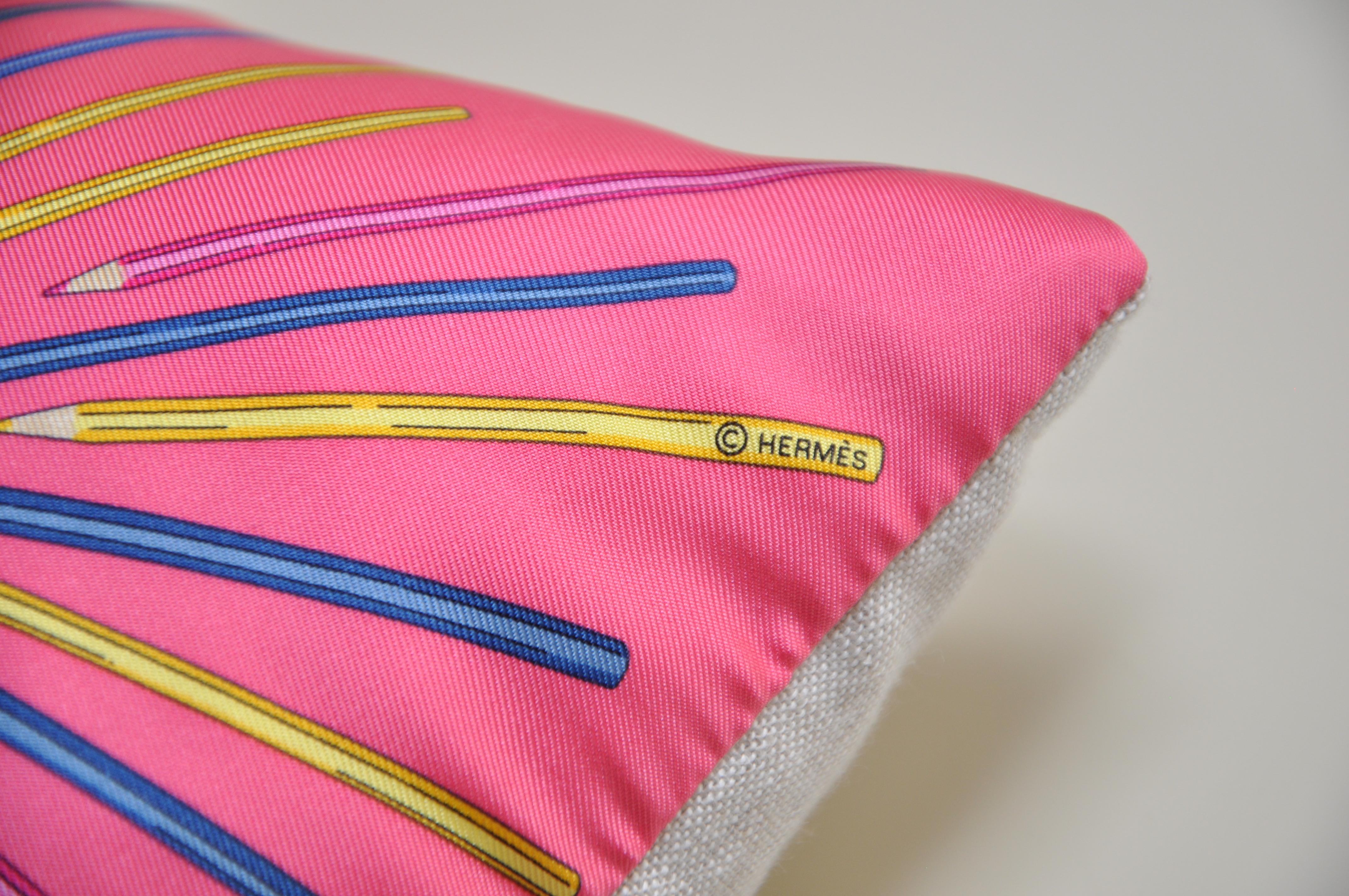 hermes pink pillow