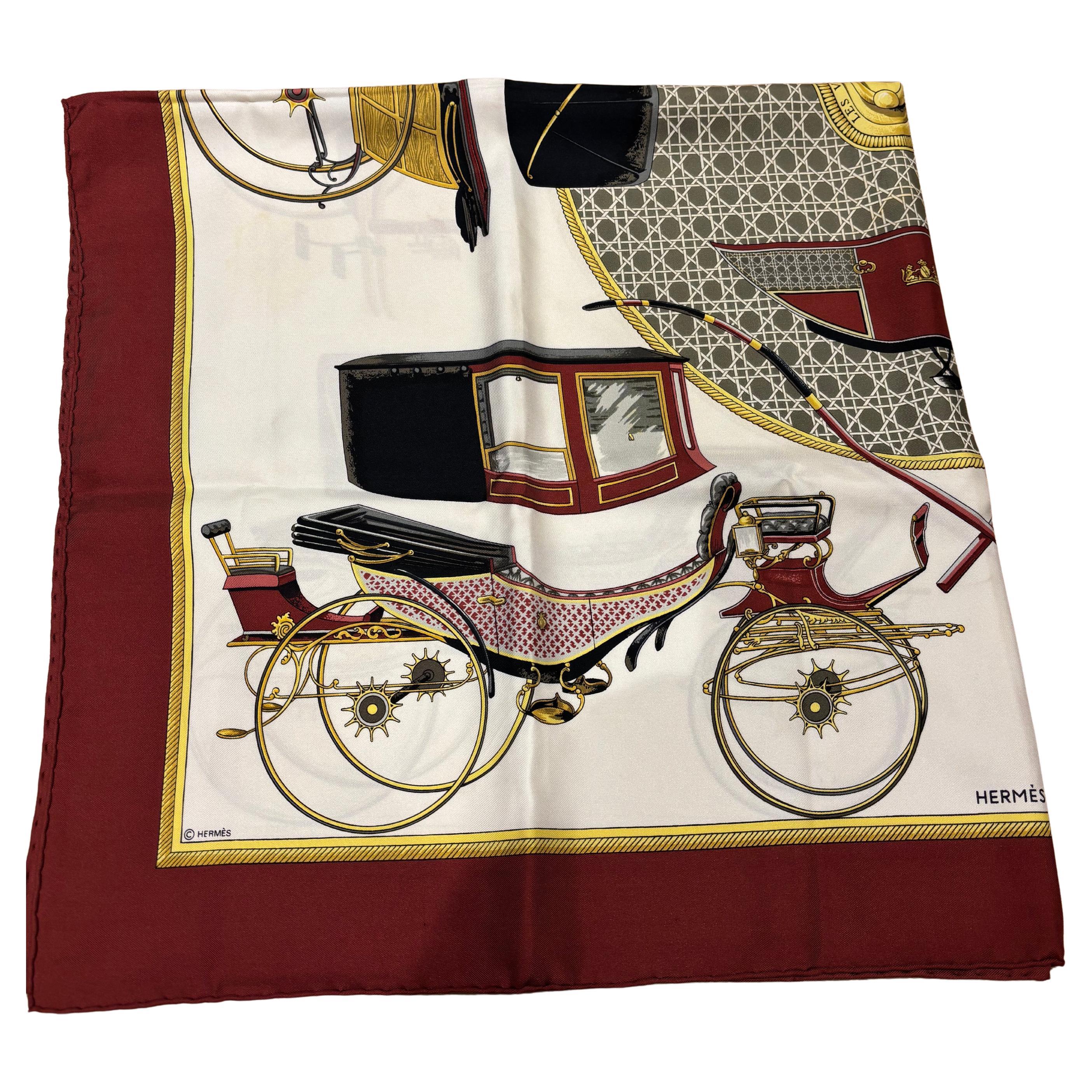 Vintage Hermes Silk Scarf "Les Voitures en Transformatiom"
