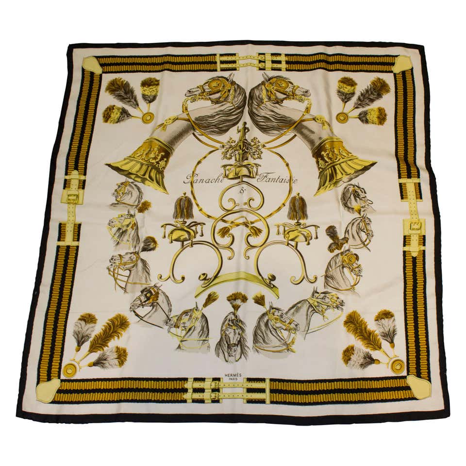 Hermes Le Timbalier Silk Scarf With Festooned Horse and Rider by ...
