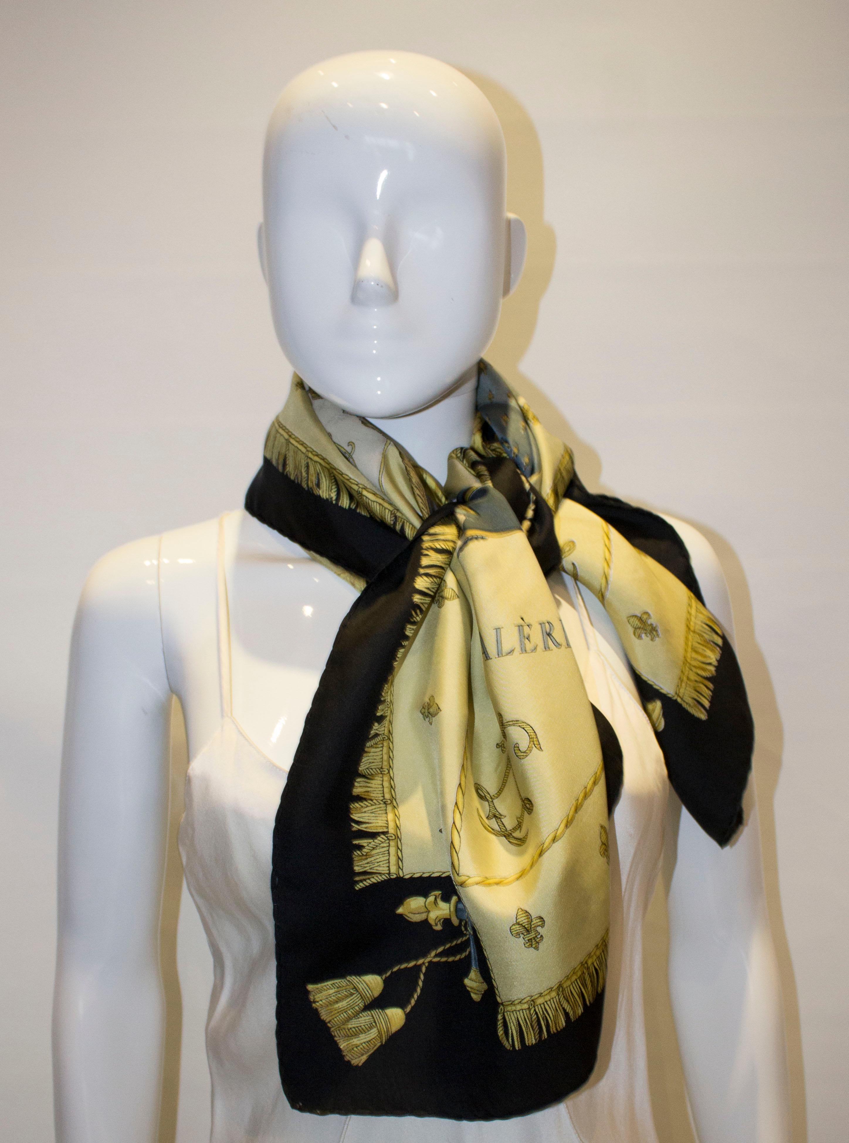 Beige Vintage Hermes Silk Scarf Vue de Carrosse by Hugo Grygkar