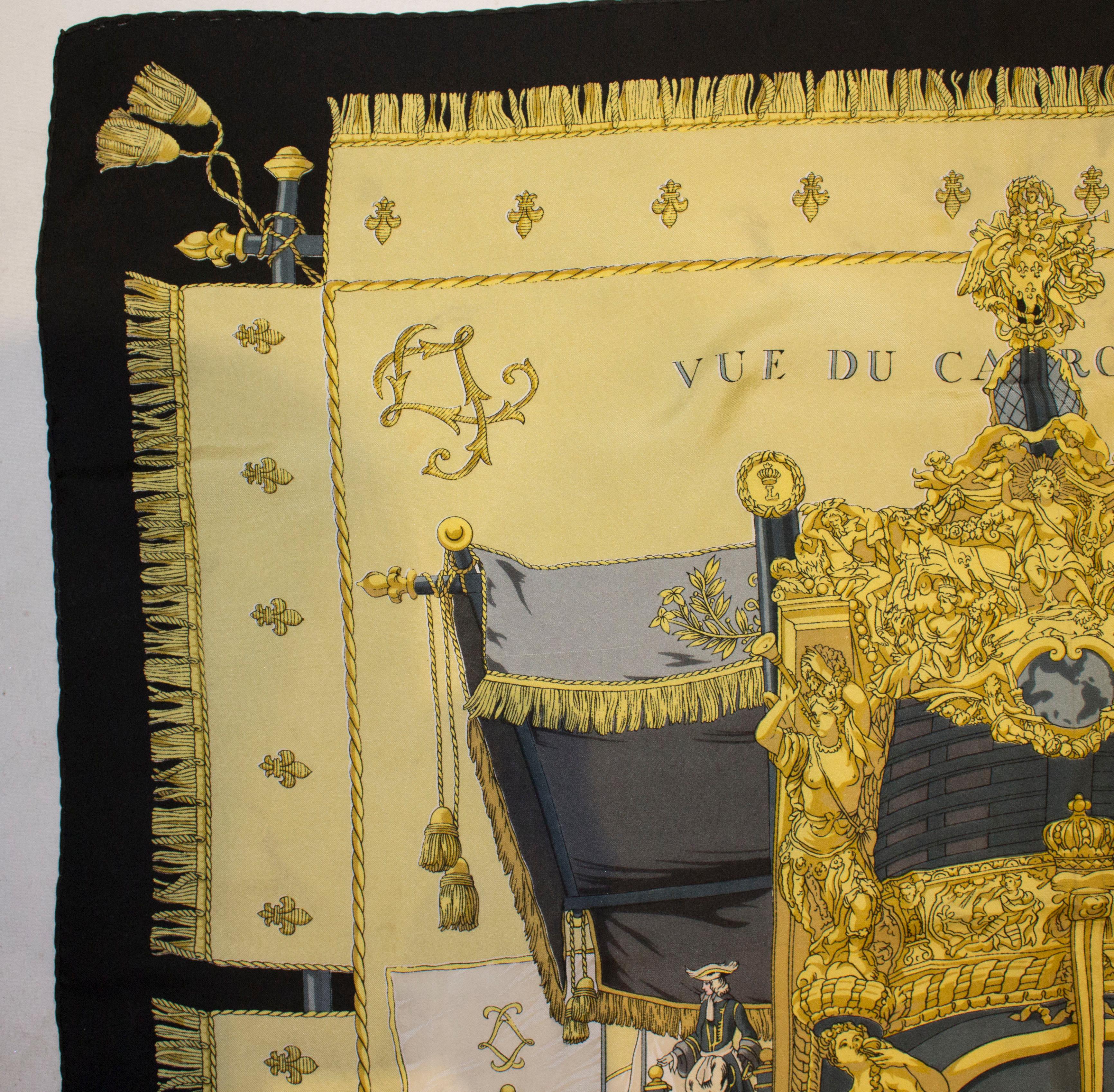 Vintage Hermes Silk Scarf Vue de Carrosse by Hugo Grygkar 1