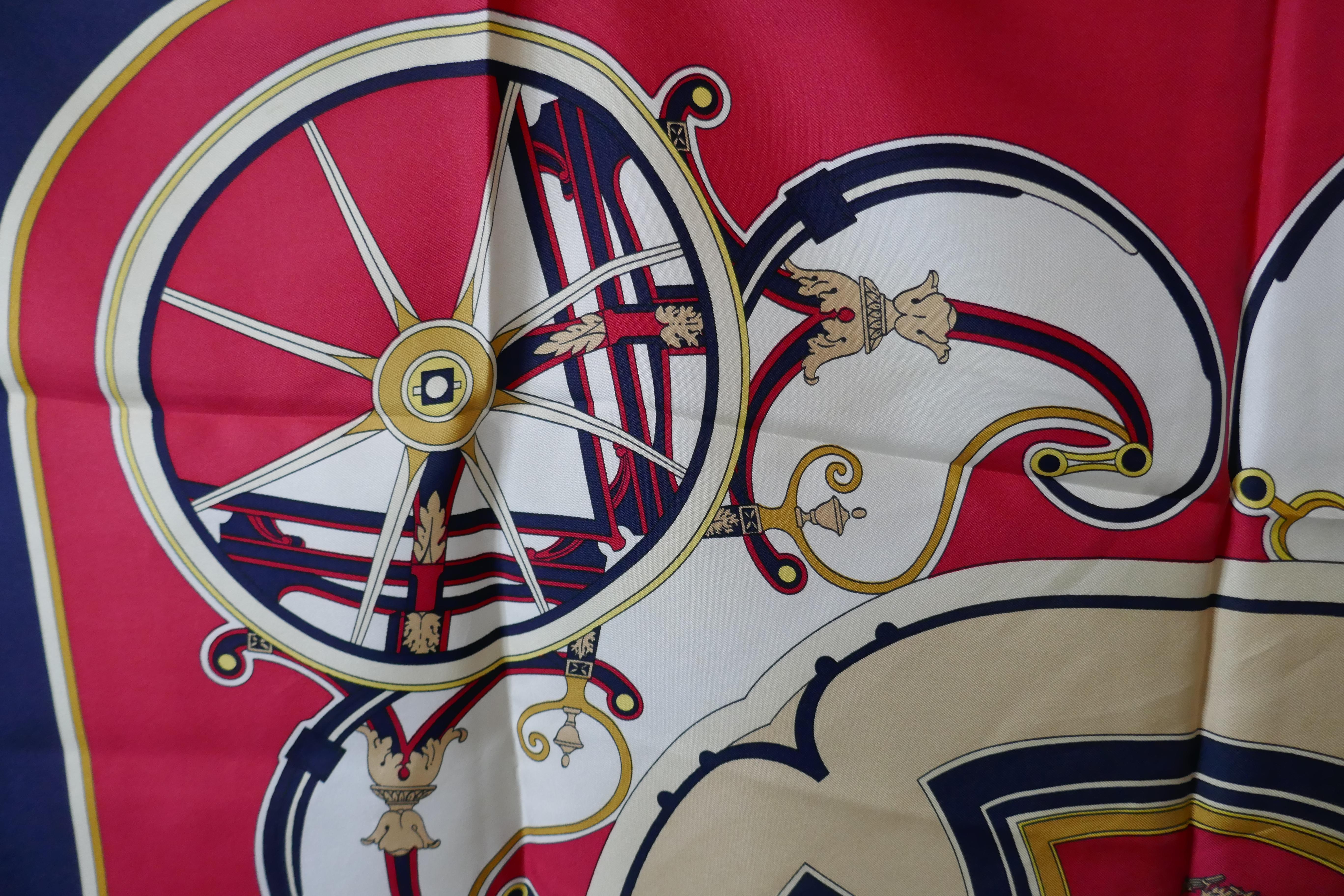 Vintage Hermès Silk Scarf “Washington’s Carriage” design by Cathy Latham 1
