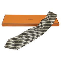 Vintage Hermes  Horseshoe print silk Tie