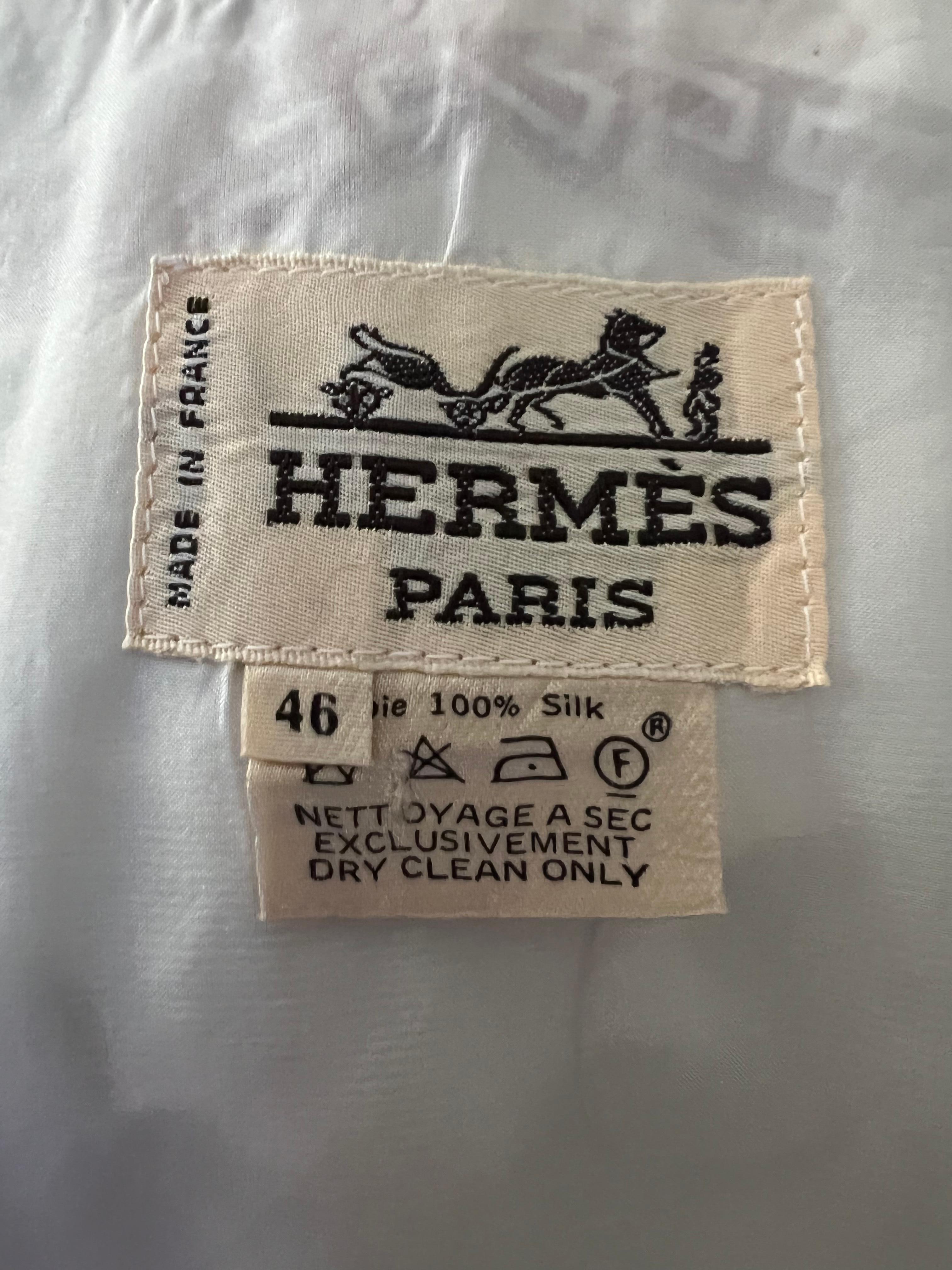Vintage Hermes Silk Vest, Size 46 For Sale 2