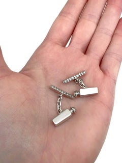 Vintage Hermès Silver “Caleche” Perfume Bottle Shape Chain Cufflinks