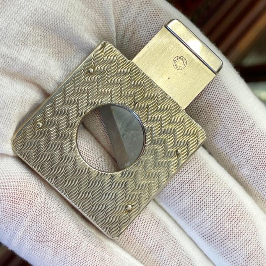 Vintage Hermes Silver Cigar Cutter In Good Condition In Victoria, BC