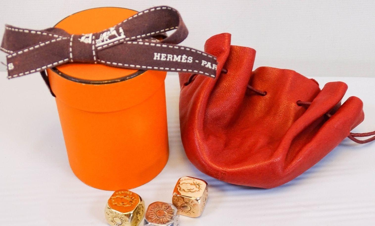 Contemporary Vintage Hermès Silver Fortuna Dice Set - Silver Money Gold Health Rose Love