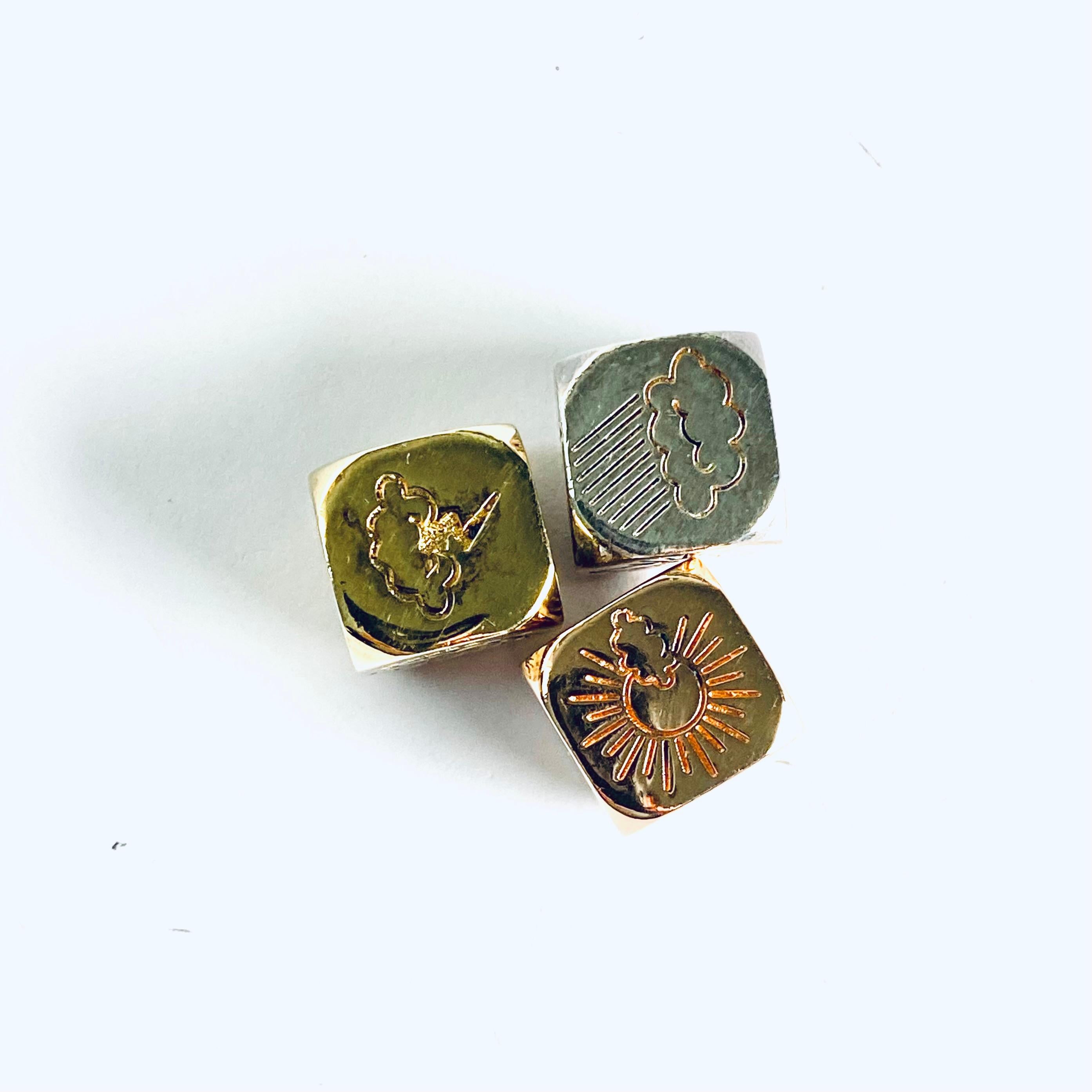 Women's or Men's Vintage Hermès Silver Fortuna Dice Set - Silver Money Gold Health Rose Love