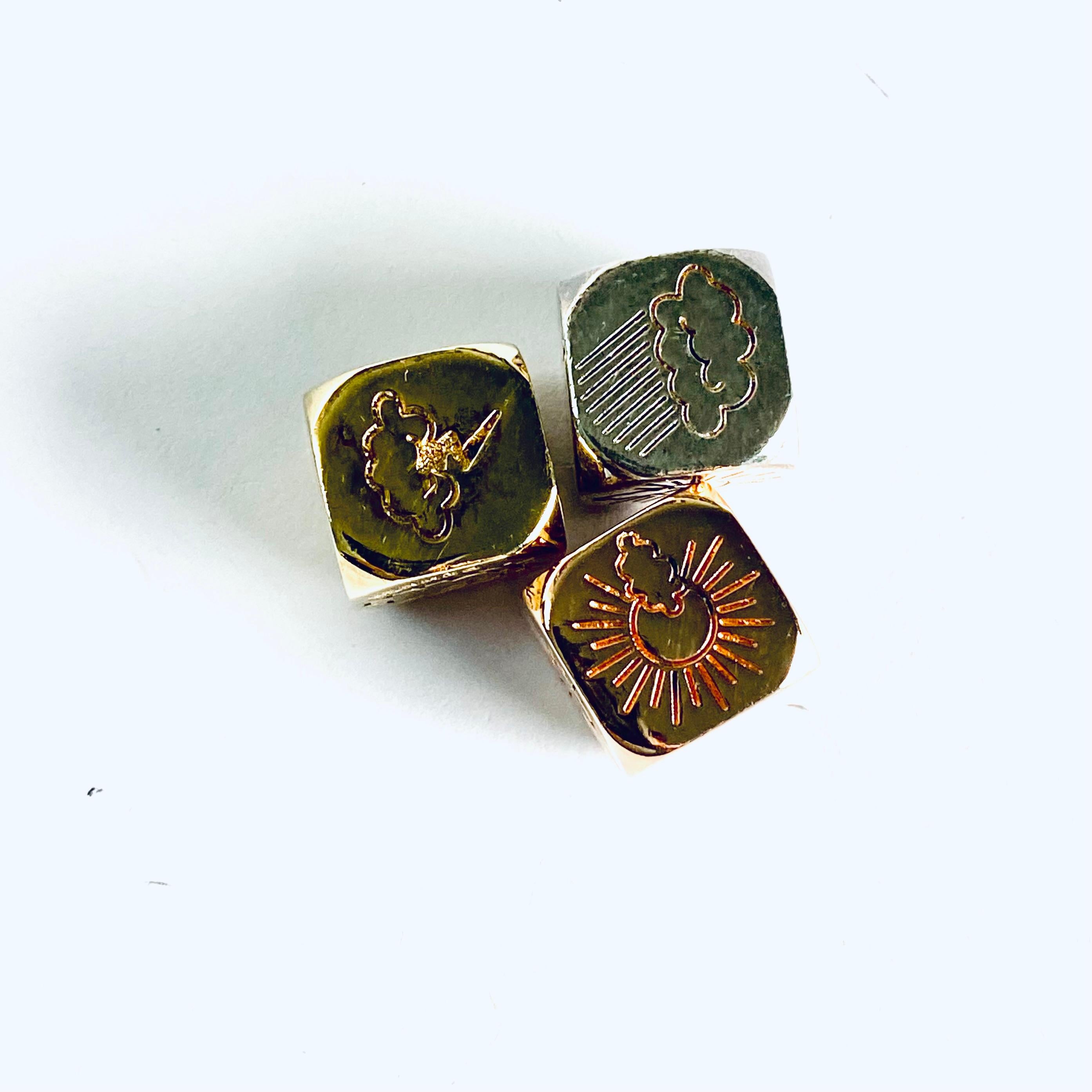 Vintage Hermès Silver Fortuna Dice Set - Silver Money Gold Health Rose Love 4