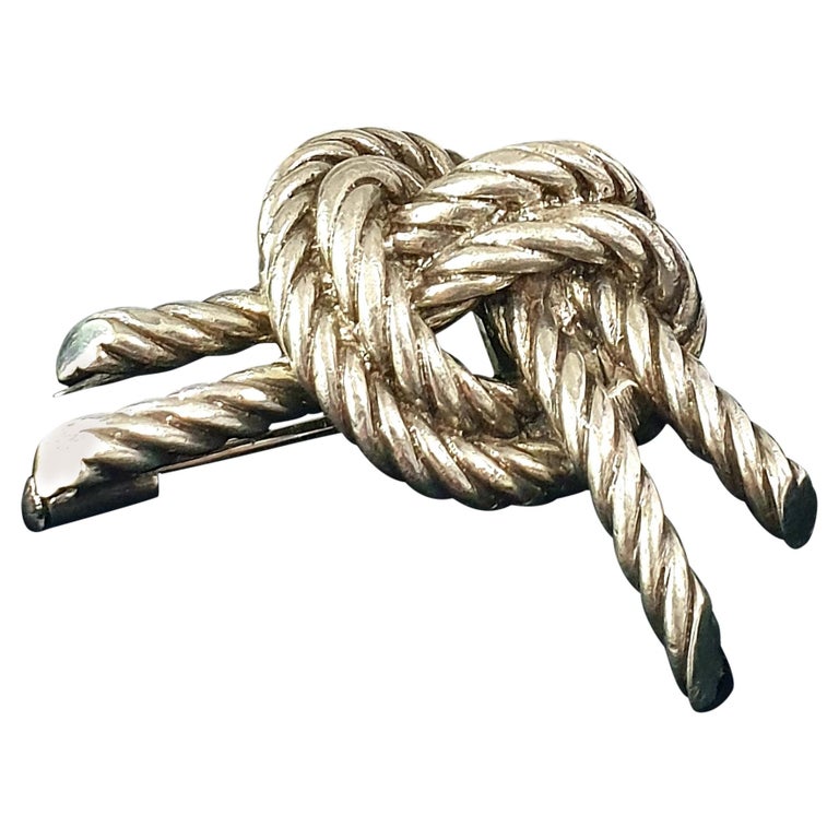 Vintage Hermes Silver Knot Brooch at 1stDibs | hermes knots, hermes tied up  in knots