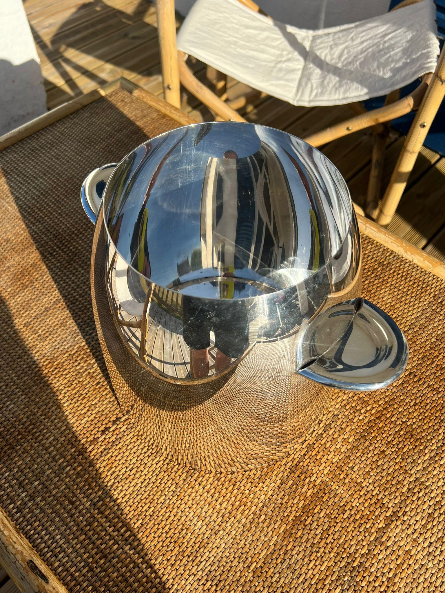 Secchiello da champagne d'epoca HERMÉS placcato in argento - Raffreddatore di vino - Refrigeratore di ghiaccio In condizioni buone in vendita a Sheffield, GB