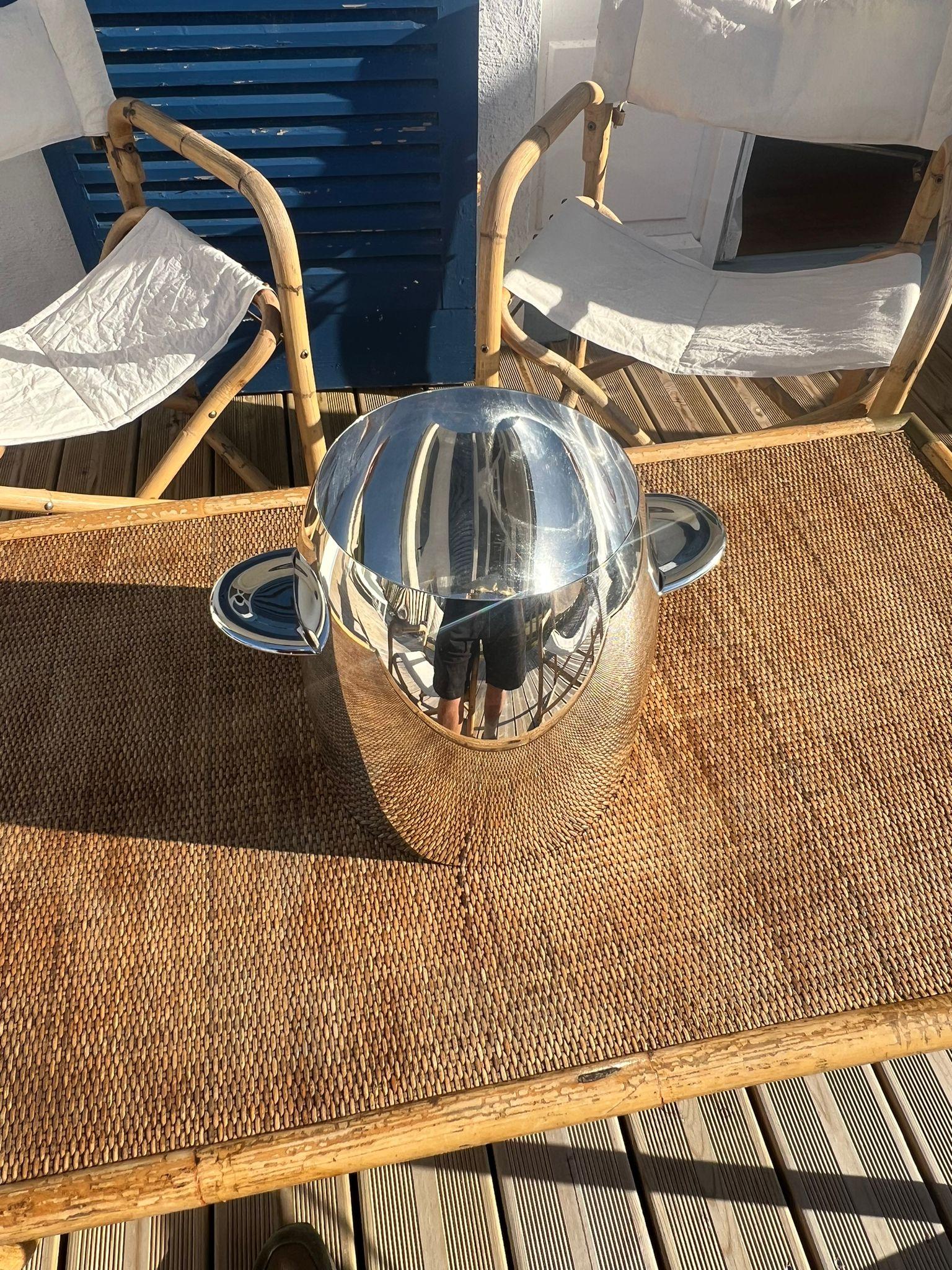Secchiello da champagne d'epoca HERMÉS placcato in argento - Raffreddatore di vino - Refrigeratore di ghiaccio in vendita 4