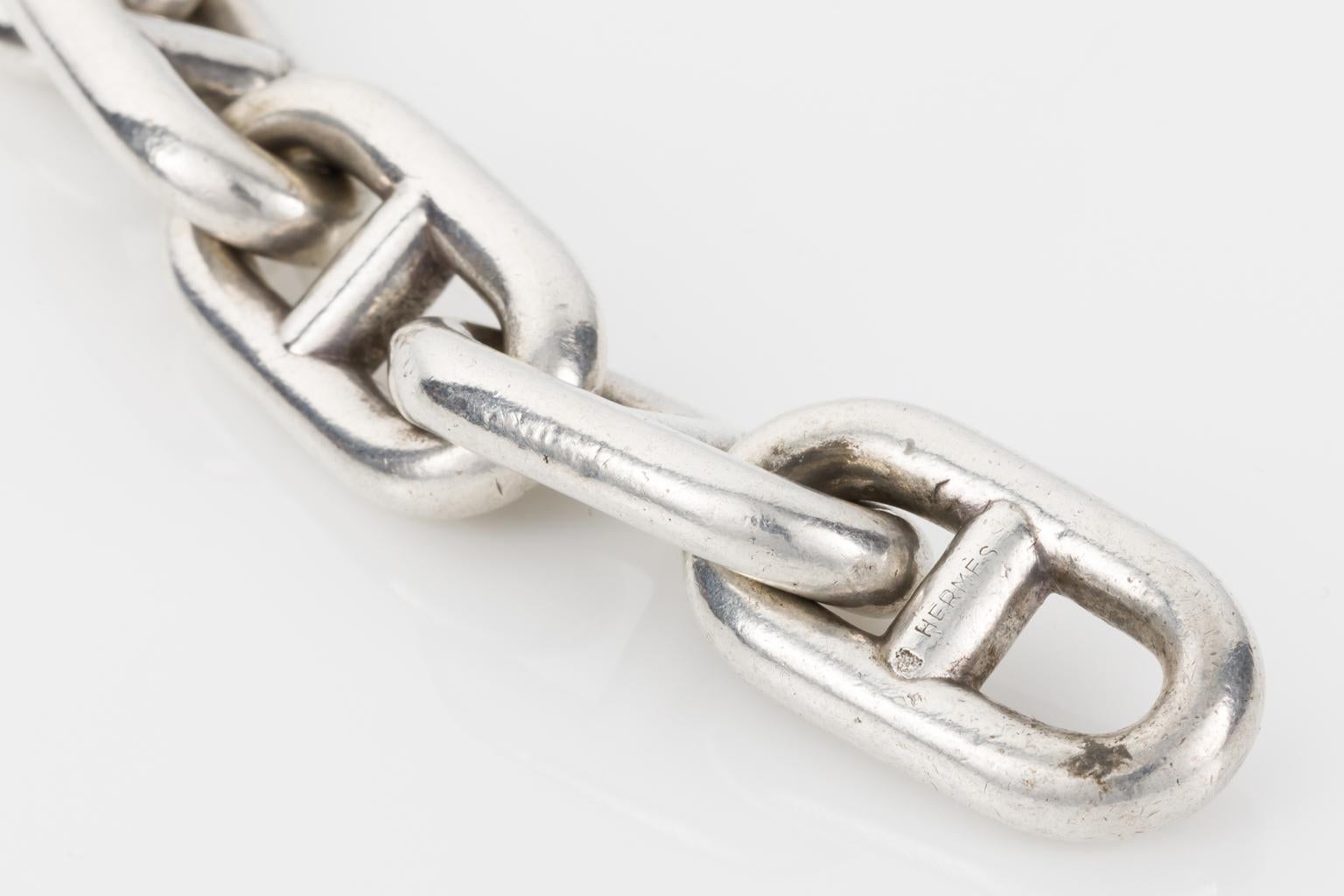 Contemporary Vintage Hermes Sterling Silver Anchor Link Chain Bracelet