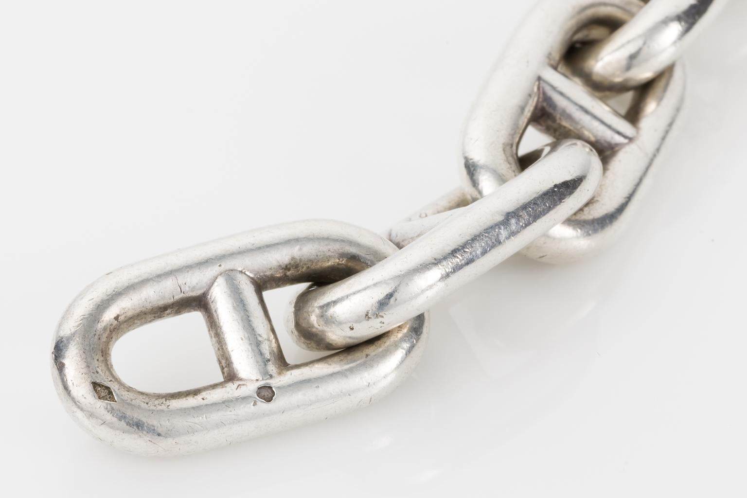 Vintage Hermes Sterling Silver Anchor Link Chain Bracelet In Good Condition In QLD , AU