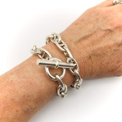 Vintage Hermès Sterling Silver Chaine d’Ancre Necklace with Toggle 16.5"