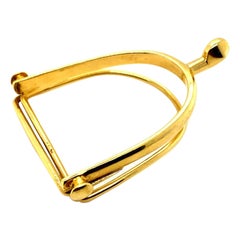 Vintage Hermès Stirrup 18 Karat Yellow Gold Money Clip, Circa 1950