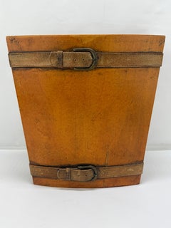Vintage Hermès-Stil Pferdesport Riemen und Schnalle Papierkorb