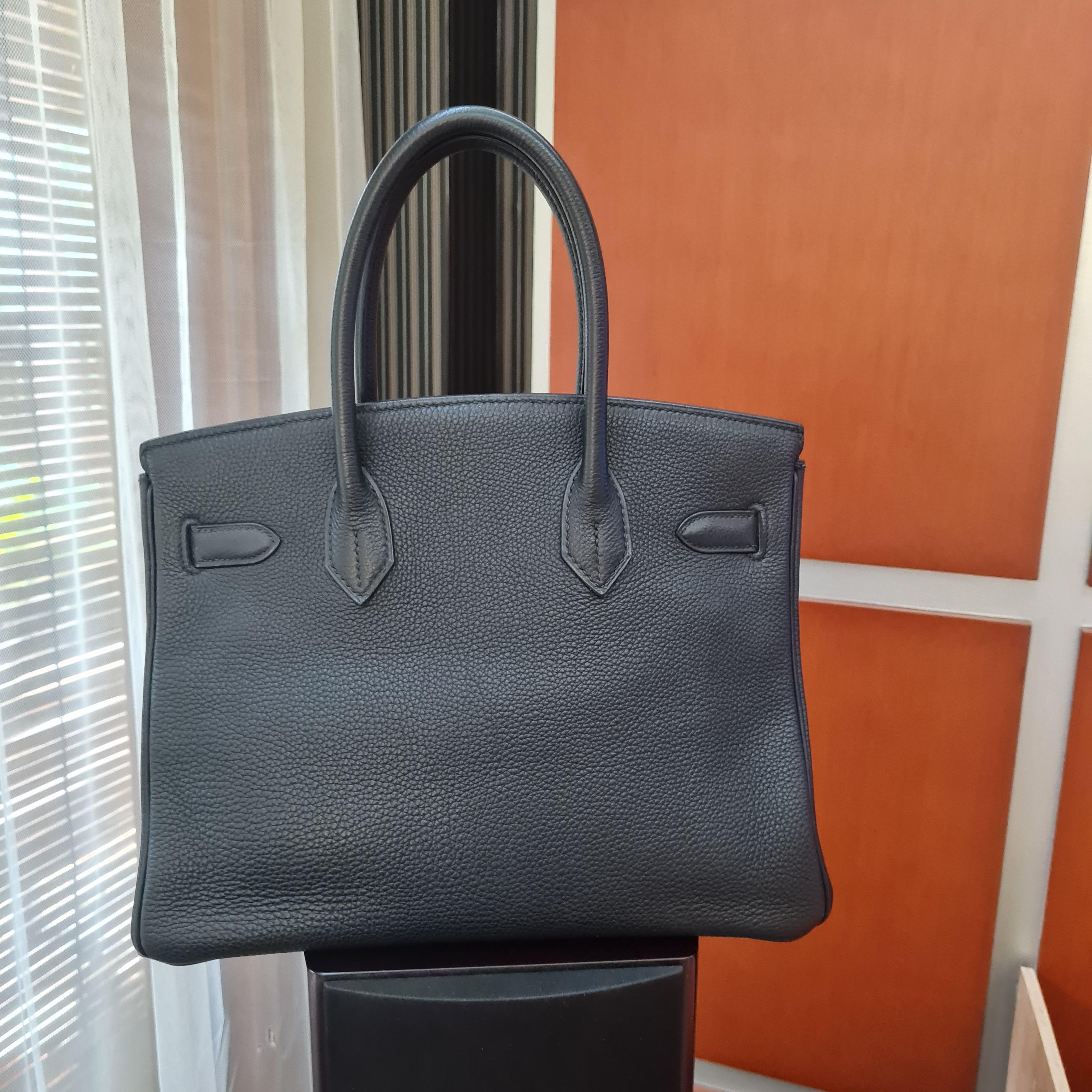 Black Vintage Hermes Togo Birkin 30 PHW Bag