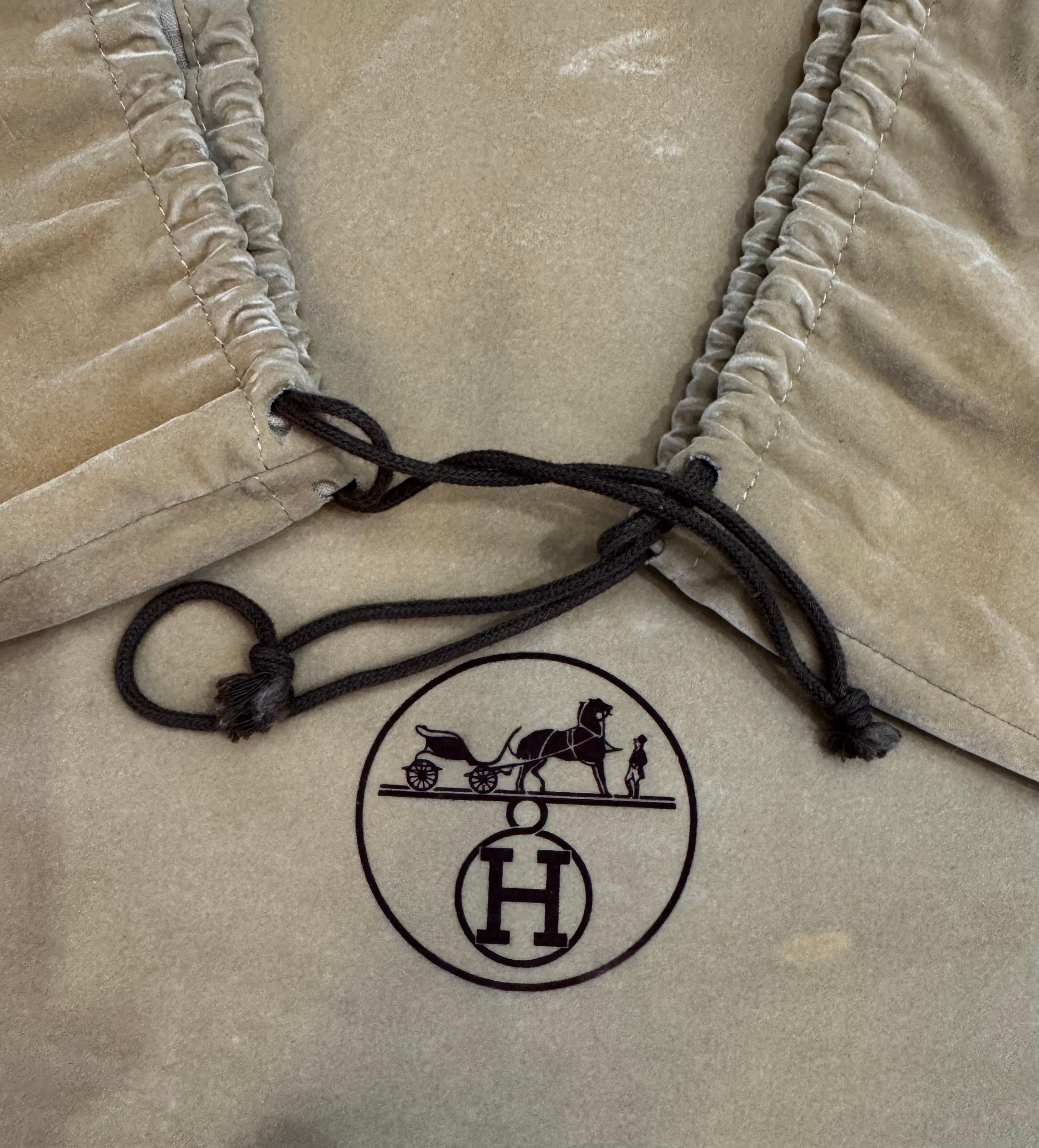 Vintage HERMES Garden Party TGM Canvas Marron PHW Tote Bag 49 Voyage XL 5