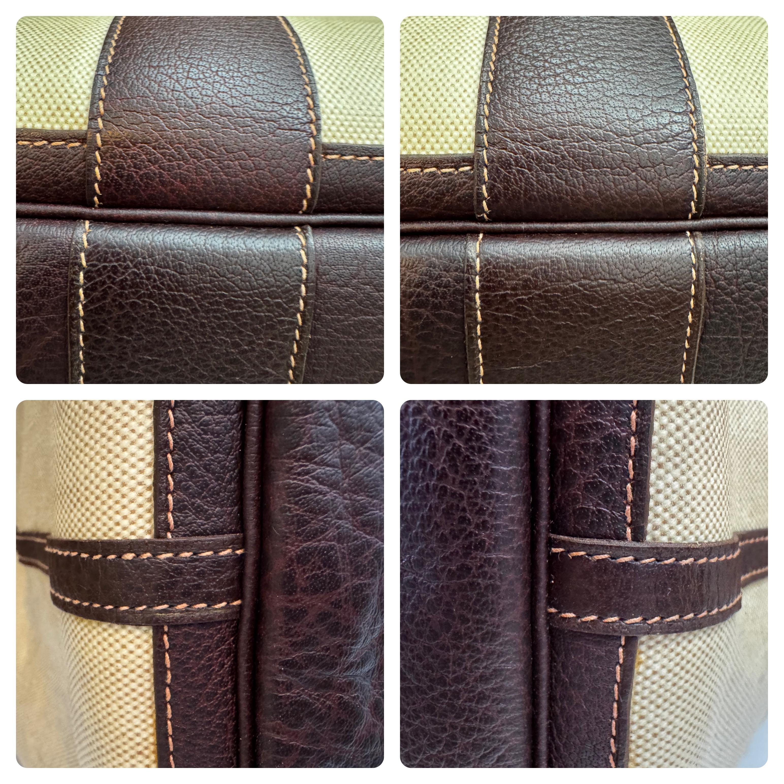 Vintage HERMES Garden Party TGM Canvas Marron PHW Tote Bag 49 Voyage XL In Good Condition In Bangkok, TH