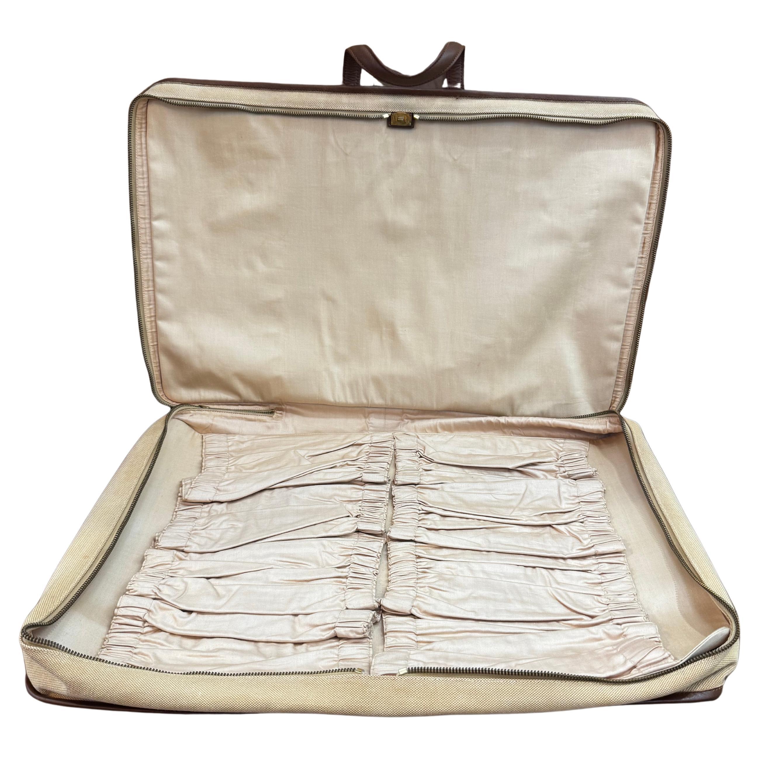 Vintage HERMES Sac de voyage en toile de veau XL Bon état - En vente à Bangkok, TH