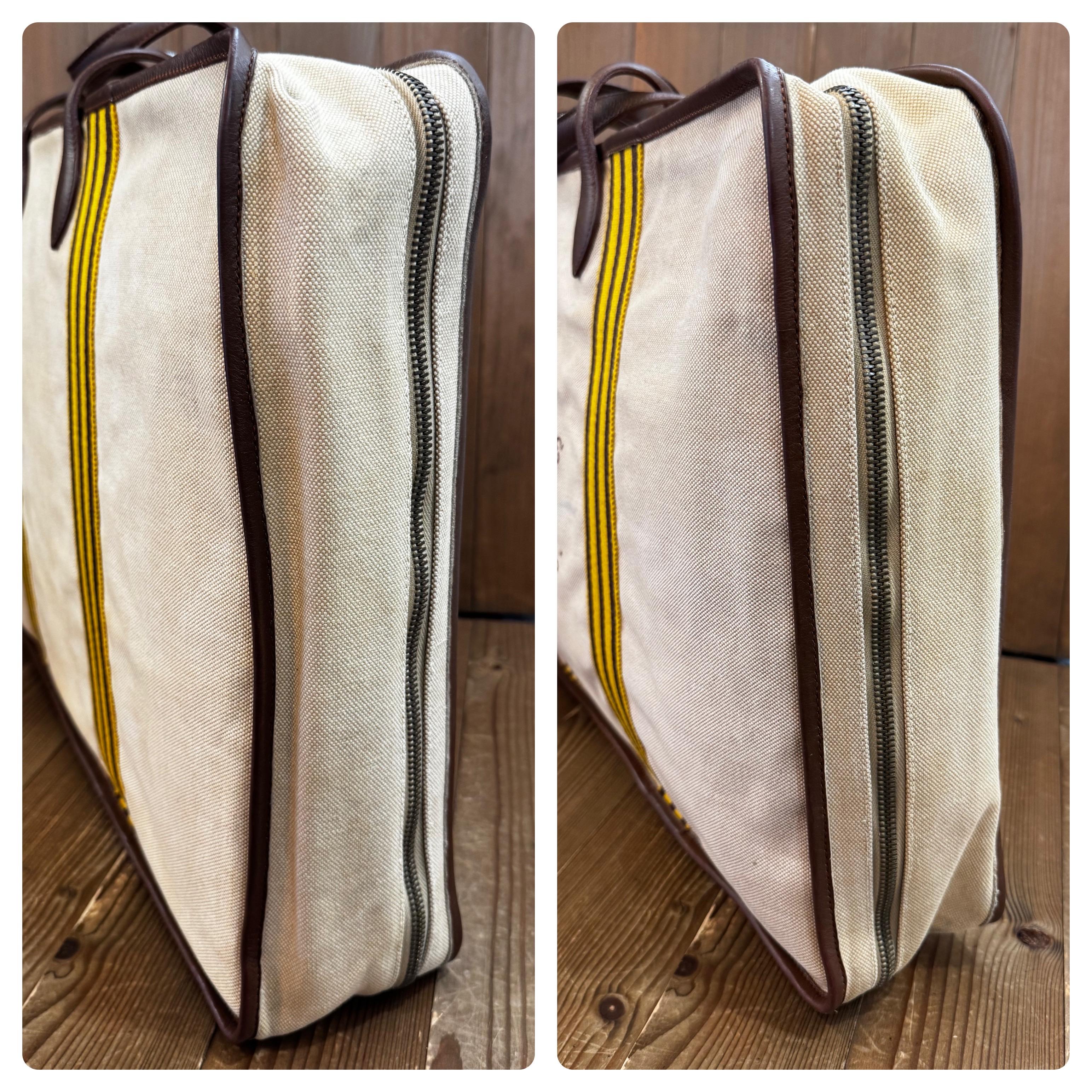 Vintage HERMES Sac de voyage en toile de veau XL Unisexe en vente